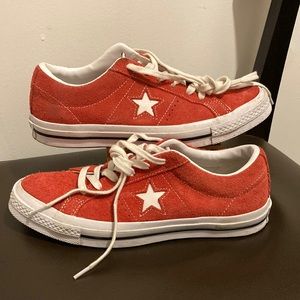 Red/White Converse One Star Shoes— Size 6M/8W